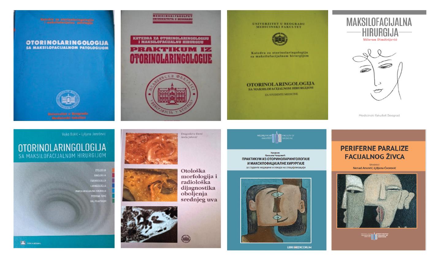Fotografije naslovnih strana zvaničnih publikacija Medicinskog fakulteta priređenih od strane nastavnika Katedre