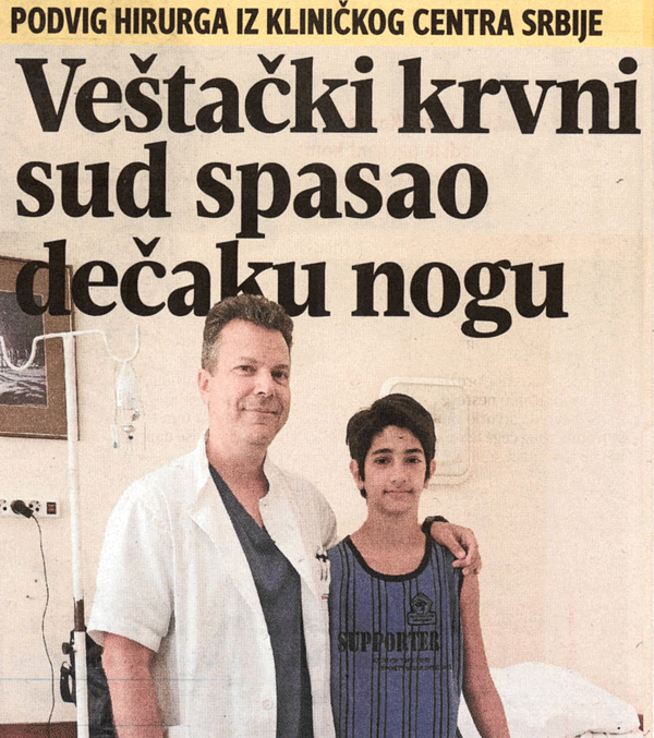 Veštački krvni sud spasao dečaku nogu
